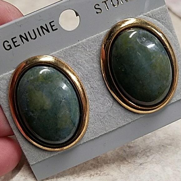 E0091 Polished Marble Stone Earrings - Picture 6 of 6